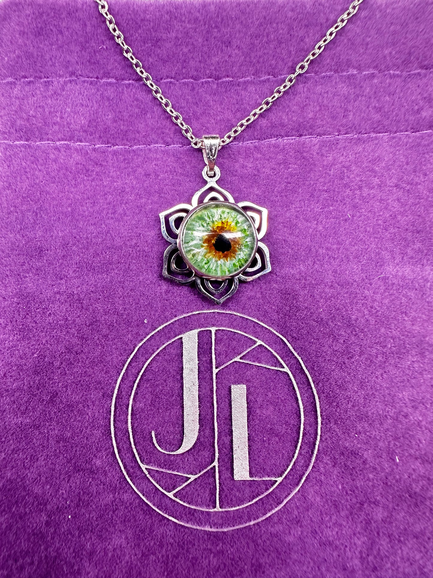 Hand painted eye necklace